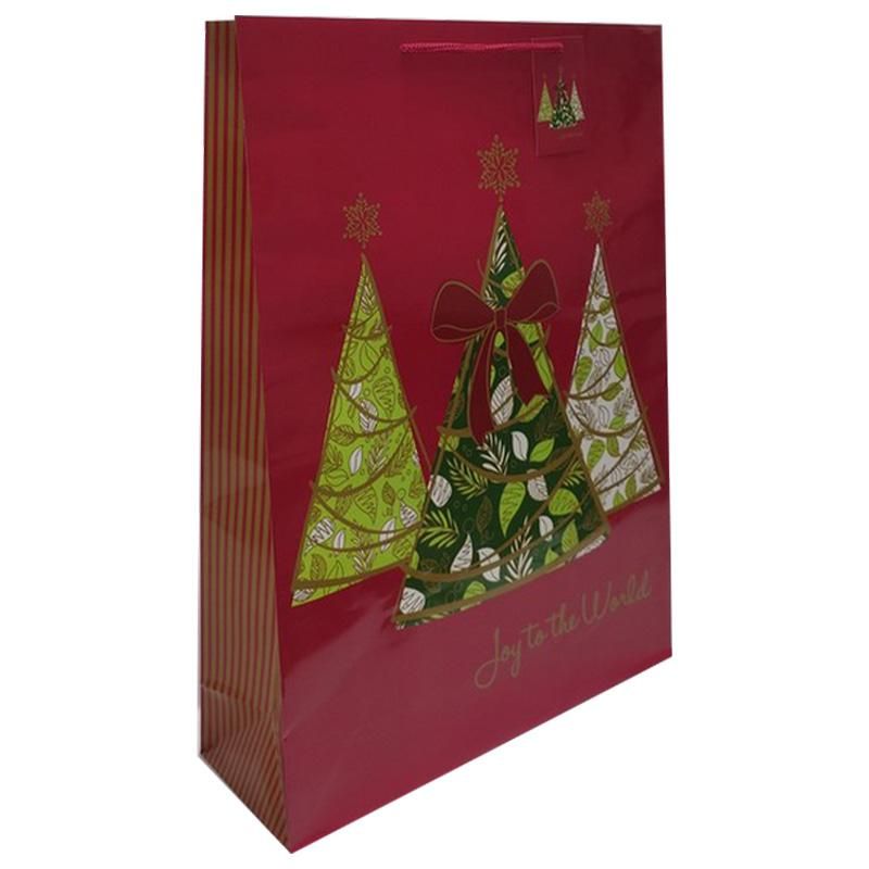 96 Pieces 2pk Jumbo Xmas Bag Glossy - Christmas Gift Bags and Boxes