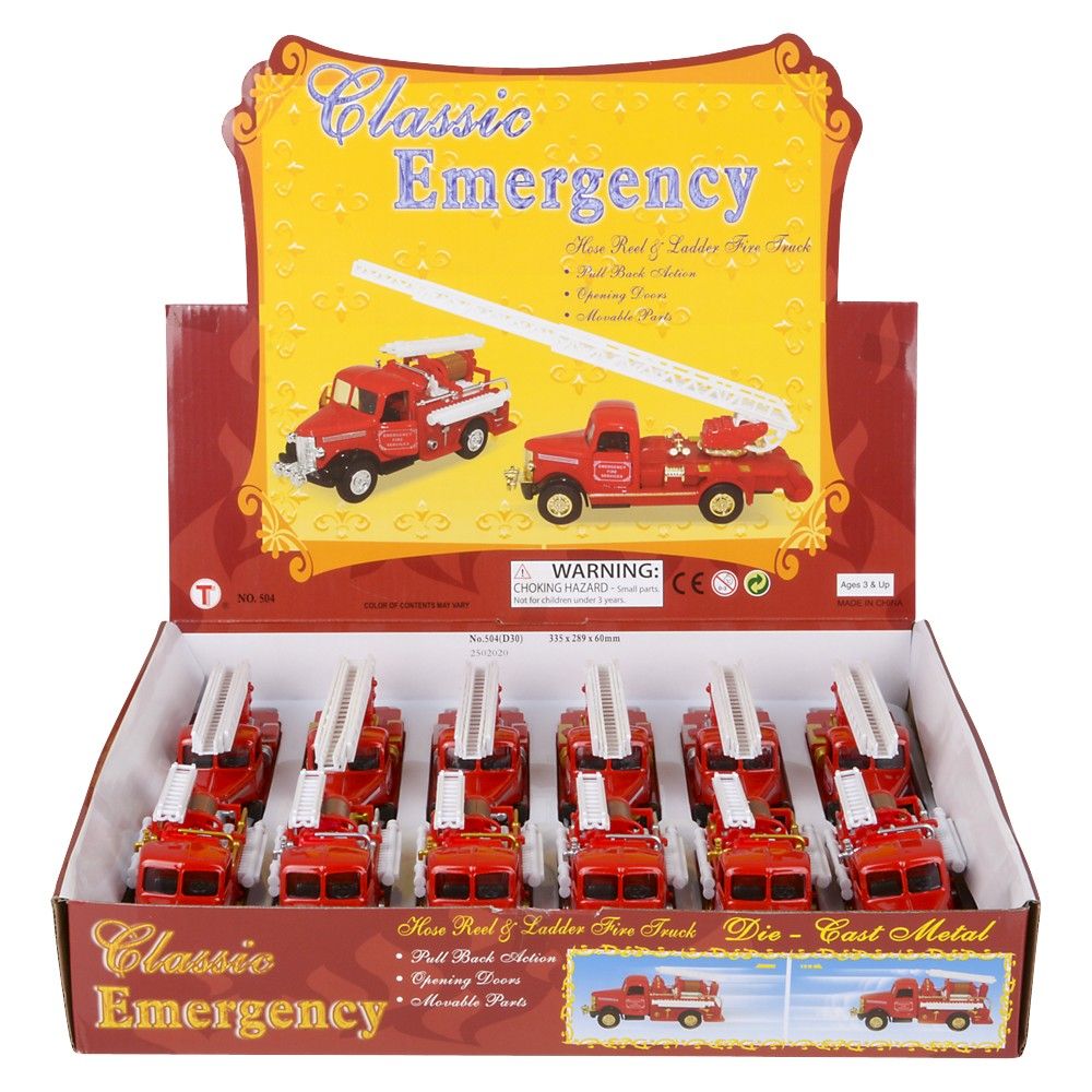 144 of 5 Inch DiE-Cast Pull Back Classic Fire Truck