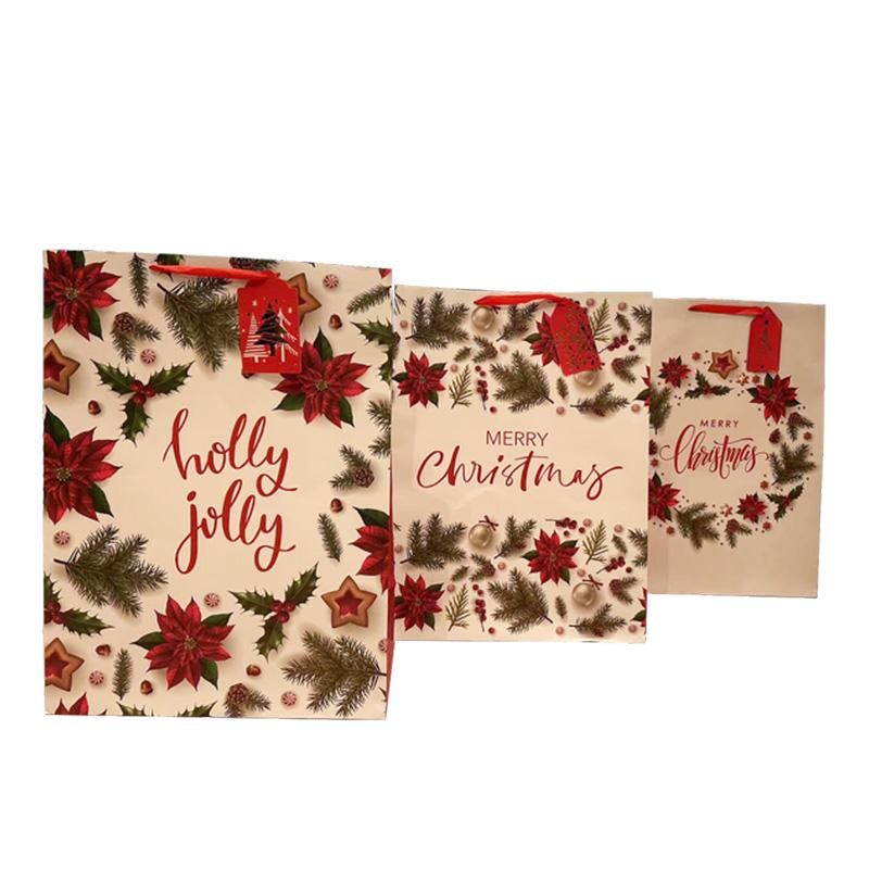 72 Pieces Jumbo Glossy Xmas Bag - Christmas Gift Bags and Boxes
