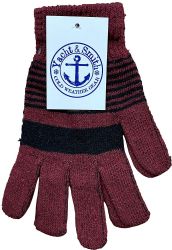 48 Units of Yacht & Smith 48 Pack Wholesale Bulk Winter Gloves Unisex (stripe Gloves a) - Knitted Stretch Gloves