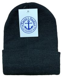 6 Pieces Yacht & Smith Unisex Winter Warm Beanie Hats In Solid Black - Winter Beanie Hats