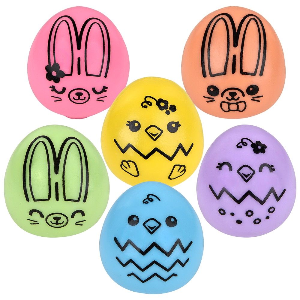 72 pieces Squeezy Sugar Pastel Easter Eggs 2.5" - Slime & Squishees