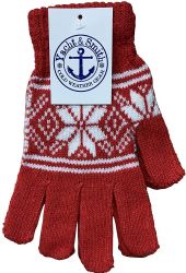 48 of Yacht And Smith Women's Winter Gloves In Assorted Snowflake Print