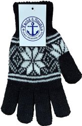 48 of Yacht And Smith Men's Winter Gloves In Assorted Snowflake Print