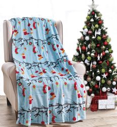 12 Wholesale Assorted Christmas Prints Fleece Blankets Size 50 X 60