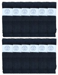 240 Wholesale Yacht & Smith Men's 31 Inch Cotton Terry Cushioned Extra Long Black Tube SockS- King Size 13-16