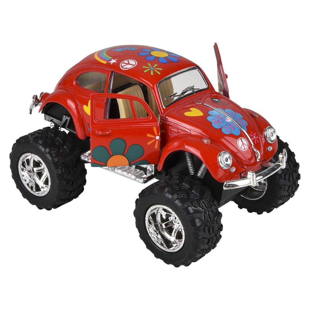 96 pieces 5" DiE-Cast Pull Back Big Wheel Vw Beetle W/printing - Car, Planes, Trains & Bikes