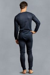 36 Pieces Men's Thermal Top And Bottom Set Color Navy Size xl - Mens Thermals