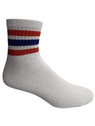 60 Wholesale Yacht & Smith Wholesale Bulk Womens Mid Ankle Socks, Cotton Sport Athletic Socks - Size 9-11, (white With Stripes, 60)