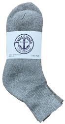 Yacht & Smith Men's Cotton Sport Mid Ankle Socks Size 10-13 Solid Gray
