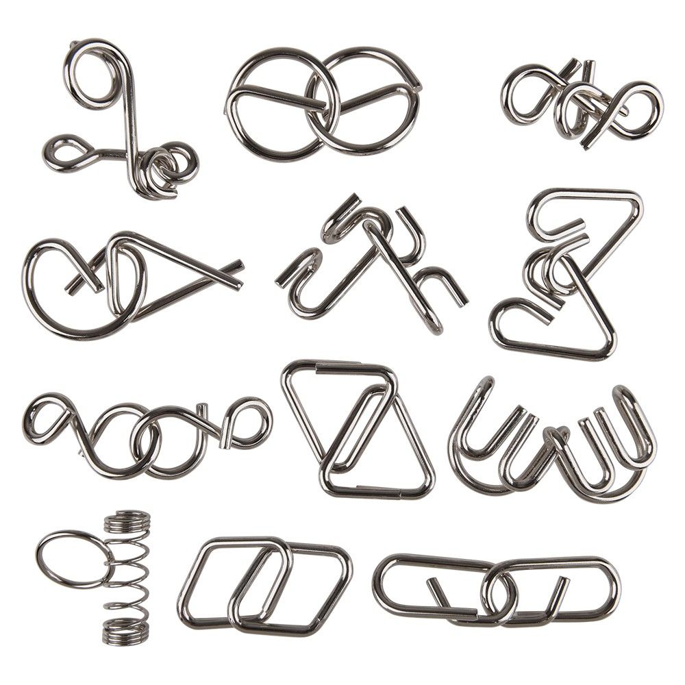 576 pieces 2" Metal Iq Wire Puzzles 24ct - Puzzles