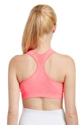 72 Pieces Sofra Ladies Sports Bra With Pad In Hot Coral - Women's Sports Bras