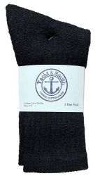 48 Wholesale Yacht & Smith Wholesale Kids Crew Socks, With Free Shipping Size 6-8 (black)