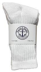 48 Wholesale Yacht & Smith Wholesale Kids Crew Socks, With Free Shipping Size 4-6 (white)