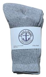 48 Wholesale Yacht & Smith Wholesale Kids Crew Socks, With Free Shipping Size 4-6 (gray)