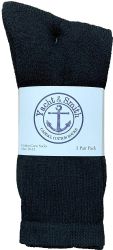 36 Wholesale Yacht & Smith Men's Cotton Athletic Terry Cushioned Black Crew Socks