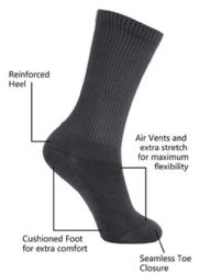 Yacht & Smith Men's Cotton Terry Cushioned King Size Crew Socks