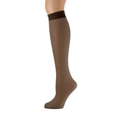 Yacht & Smith Trouser Socks For Women, 20 Denier Knee High Dress Socks French Coffee