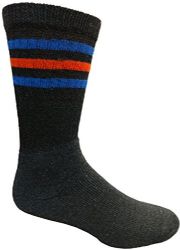 Yacht & Smith Men's Cotton Black With Striped Top Crew Socks