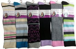 6 Pairs 6 Pairs Of Mod And Tone Woman Designer Knee High Socks, Boot Socks (pack b) - Womens Knee Highs