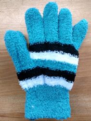 12 Pairs Yacht & Smith Women's Striped Soft Fuzzy Winter Gloves - Fuzzy Gloves