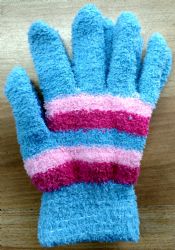 6 Pieces Yacht & Smith Women's Striped Soft Fuzzy Winter Gloves - Fuzzy Gloves