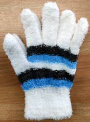 6 Pieces Yacht & Smith Women's Striped Soft Fuzzy Winter Gloves - Fuzzy Gloves