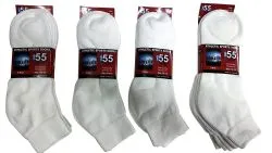 Yacht & Smith Women's Lightweight Cotton White Quarter Ankle Socks