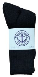12 Pairs Yacht & Smith Women's Cotton Crew Socks Black Size 9-11 - Womens Crew Sock