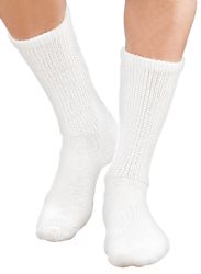 12 Pairs Yacht & Smith Men's Loose Fit NoN-Binding Soft Cotton Diabetic Crew Socks Size 10-13 White - Men's Diabetic Socks