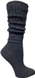 6 Wholesale Yacht & Smith Women's Slouch Socks Size 9-11 Solid Black Color Boot Socks	