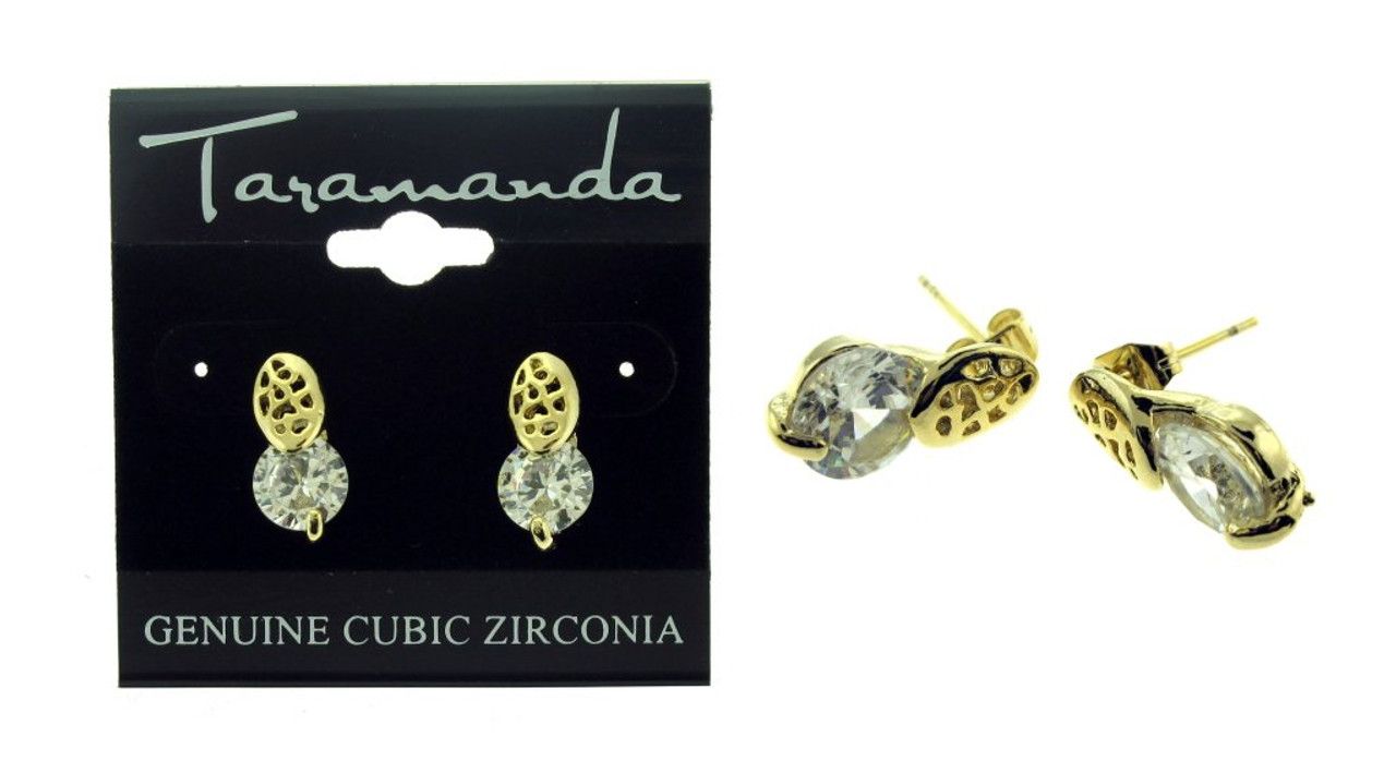 60 Wholesale Gold Tone Cubic Zirconia Dangle Earrings