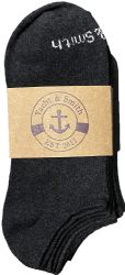 48 Wholesale Yacht & Smith Womens 97% Cotton Light Weight No Show Ankle Socks Solid Dark Heather Gray