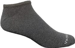 48 Wholesale Yacht & Smith Mens 97% Cotton Light Weight No Show Ankle Socks Solid Gray