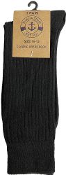 12 Wholesale Yacht & Smith Mens Classic Combed Cotton Black Ribbed Dress Socks