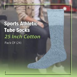 24 Wholesale Yacht & Smith Men's 31 Inch Cotton Terry Cushioned Athletic Gray Tube SockS-King Size 13-16