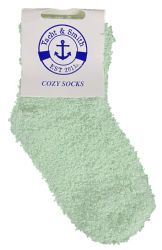 60 Pairs Yacht & Smith Kids Solid Colored Fuzzy Socks , Sock Size 4-6 - Girls Crew Socks