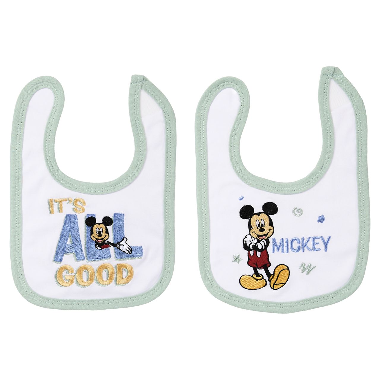 72 Wholesale 4-Piece Licensed Baby Bib Set - Mickey Mouse