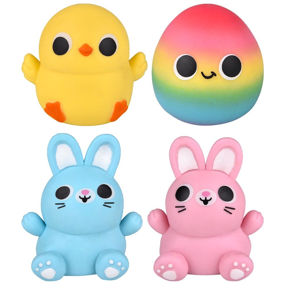 144 of Easter Squish Stretch Assortment 2.75 inch -3.25 inch 