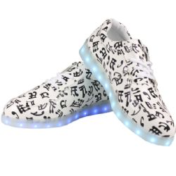 6 Wholesale Led Shoes Kids Mix Size White With Musical Notes