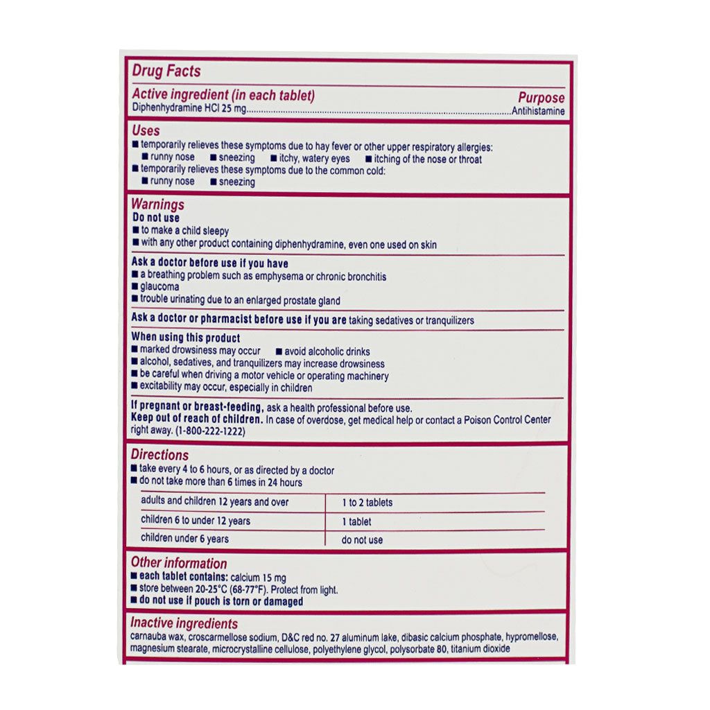 24 Pieces Travel Size Allergy Card Of 2 - Pain & Allergy Relief for Donation