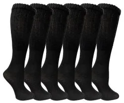 Yacht & Smith Women's Slouch Socks Size 9-11 Solid Black Color Boot Socks