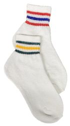 12 Wholesale Yacht & Smith Kids Cotton Quarter Ankle Socks Size 6-8 White With Stripes