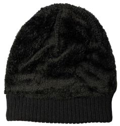 24 Pieces Yacht & Smith Adults Sherpa Lined Winter Beanies In Black - Winter Beanie Hats