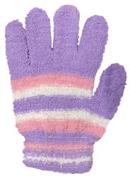 120 Wholesale Yacht & Smith Womens Warm Assorted Colors Striped Fuzzy Gloves