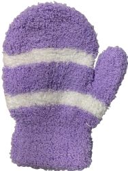 12 Wholesale Yacht & Smith Kids Striped Fuzzy Winter Mittens Gloves Ages 2-7