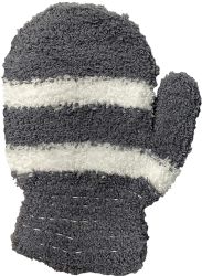 72 Wholesale Yacht & Smith Kids Striped Fuzzy Winter Mittens Gloves Ages 2-7