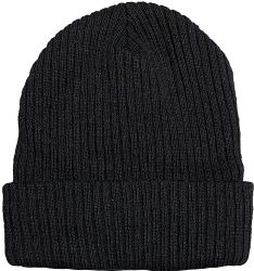 120 Wholesale Yacht & Smith Unisex Sherpa Line Ribbed Faux Fur Winter Beanie Hat Solid Black