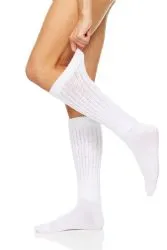Yacht & Smith Slouch Socks For Women, Solid White Size 9-11 - Womens Crew Sock	
