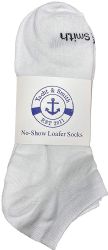24 Wholesale Yacht & Smith Men's Light Weight Breathable No Show Loafer Ankle Socks Solid White